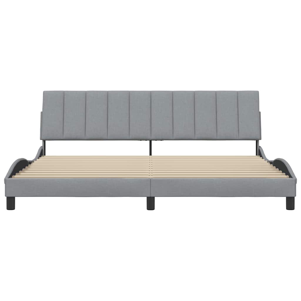 vidaXL Bettgestell ohne Matratze "Hanko" Hellgrau 200x200 cm Stoff
