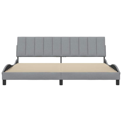 vidaXL Bettgestell ohne Matratze "Hanko" Hellgrau 200x200 cm Stoff