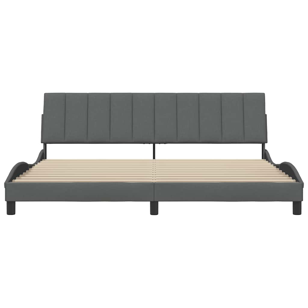 vidaXL Bettgestell ohne Matratze "Hanko" Dunkelgrau 200x200 cm Stoff