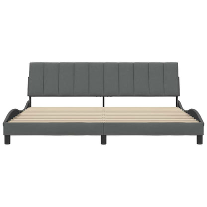 vidaXL Bettgestell ohne Matratze "Hanko" Dunkelgrau 200x200 cm Stoff