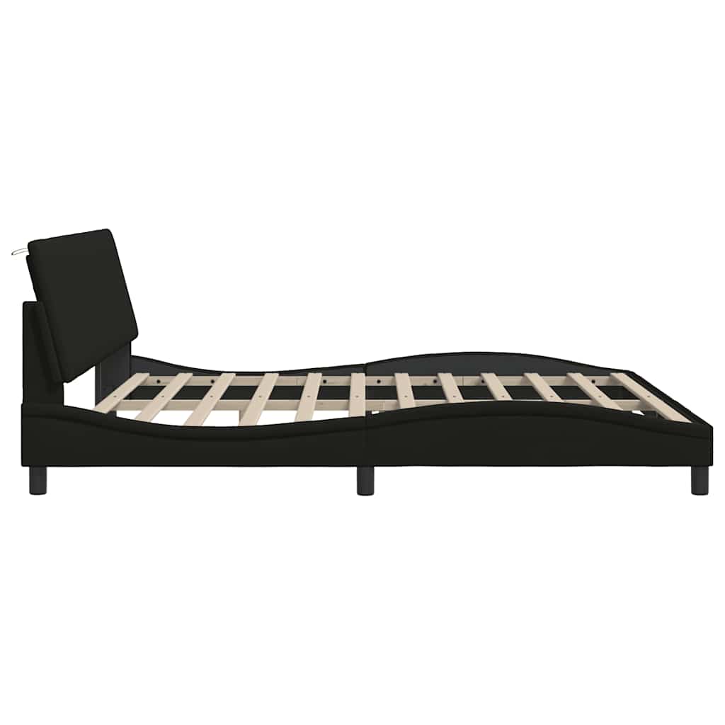 vidaXL Bettgestell ohne Matratze "Hanko" Schwarz 200x200 cm Stoff