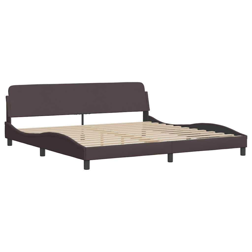 vidaXL Bettgestell ohne Matratze "Hanko" Dunkelbraun 200x200 cm Stoff