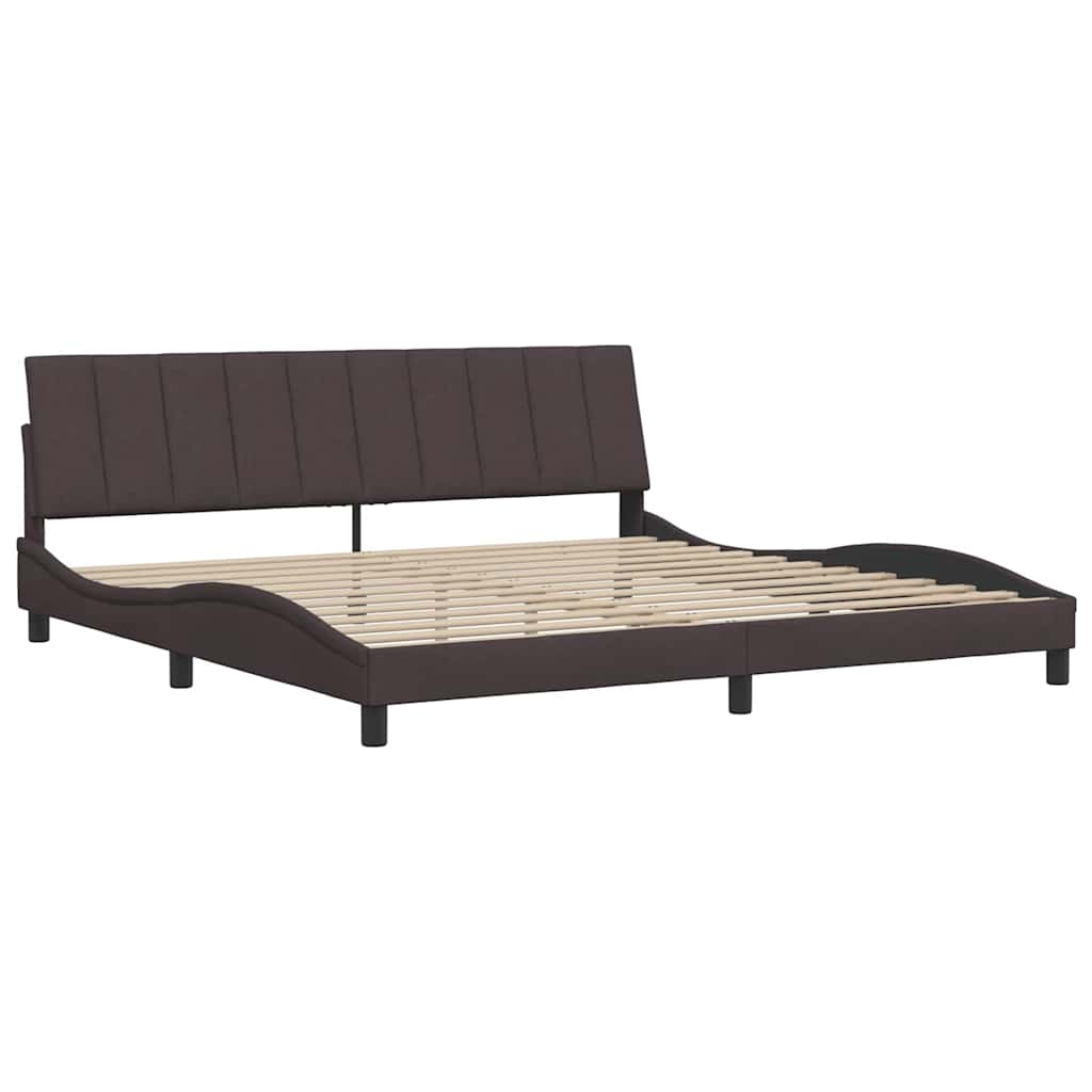 vidaXL Bettgestell ohne Matratze "Hanko" Dunkelbraun 200x200 cm Stoff