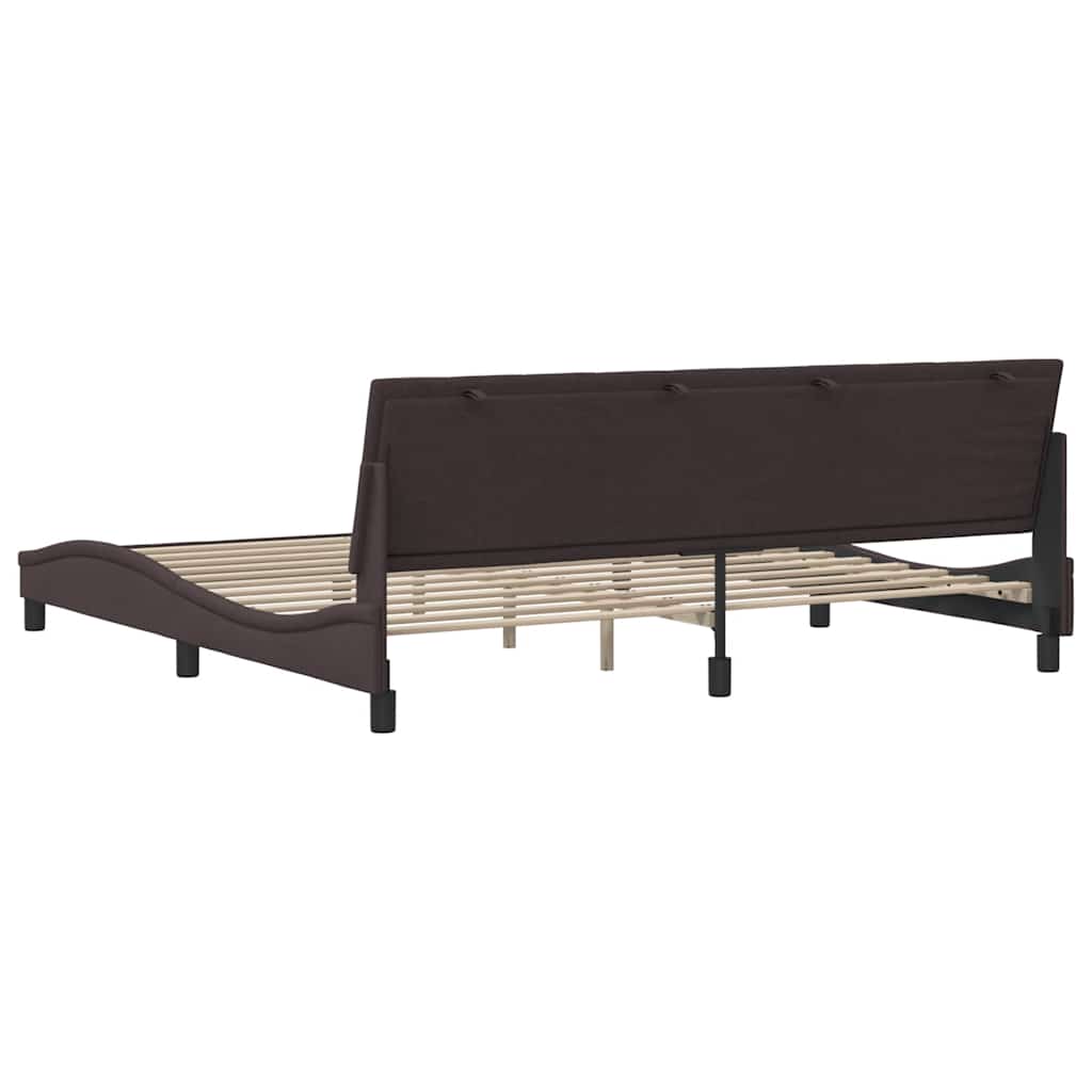 vidaXL Bettgestell ohne Matratze "Hanko" Dunkelbraun 200x200 cm Stoff