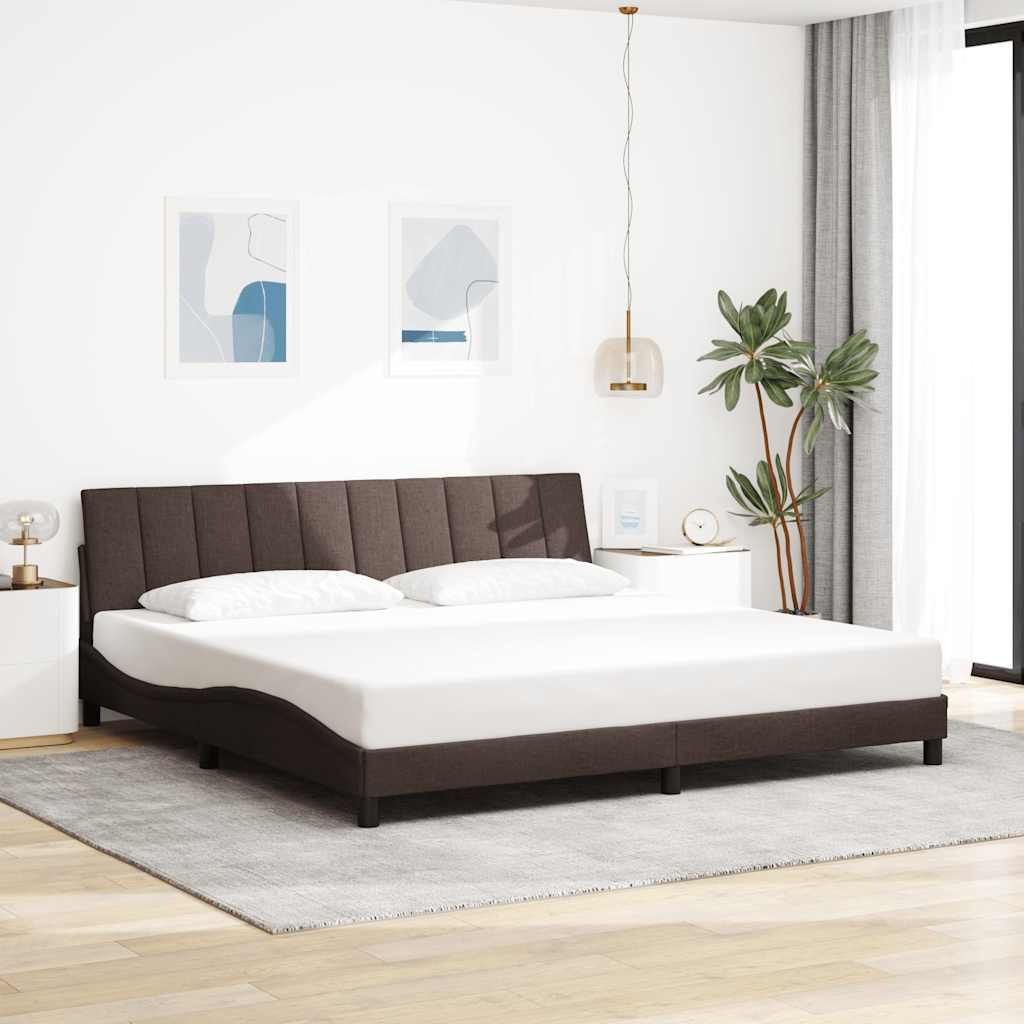 vidaXL Bettgestell ohne Matratze "Hanko" Dunkelbraun 200x200 cm Stoff
