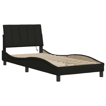 vidaXL Bettgestell ohne Matratze "Hanko" Schwarz 80x200 cm Stoff