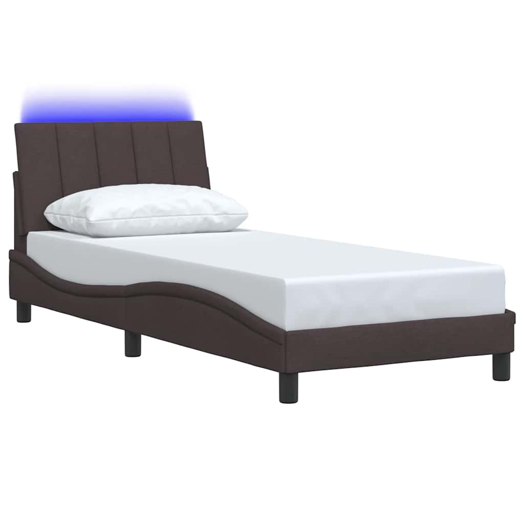 vidaXL Bettgestell ohne Matratze "Hanko" Dunkelbraun 80x200 cm Stoff