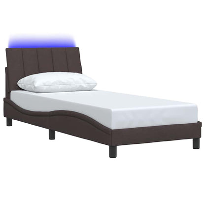 vidaXL Bettgestell ohne Matratze "Hanko" Dunkelbraun 80x200 cm Stoff