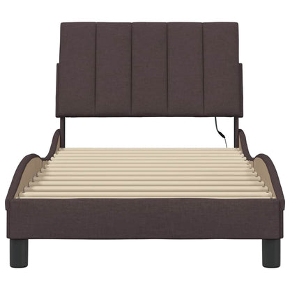 vidaXL Bettgestell ohne Matratze "Hanko" Dunkelbraun 80x200 cm Stoff