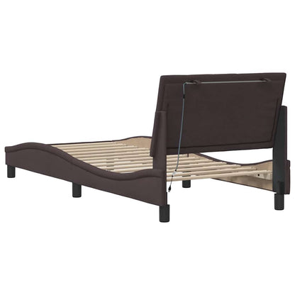 vidaXL Bettgestell ohne Matratze "Hanko" Dunkelbraun 80x200 cm Stoff