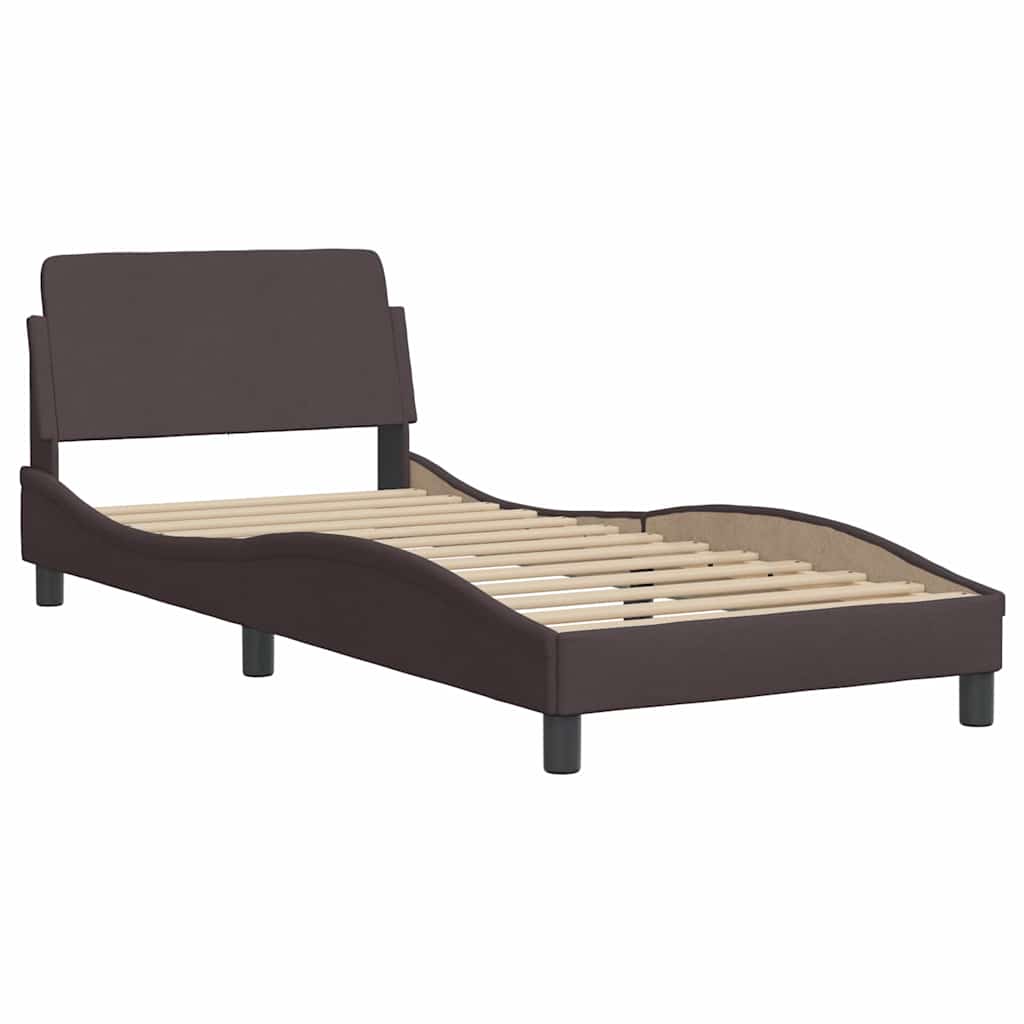 vidaXL Bettgestell ohne Matratze "Hanko" Dunkelbraun 80x200 cm Stoff