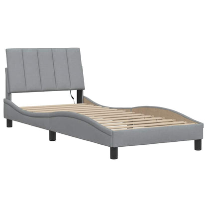 vidaXL Bettgestell ohne Matratze "Hanko" Hellgrau 90x190 cm Stoff