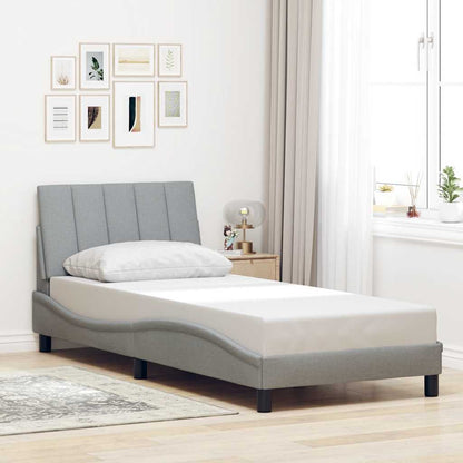 vidaXL Bettgestell ohne Matratze "Hanko" Hellgrau 90x190 cm Stoff