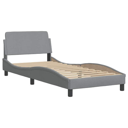 vidaXL Bettgestell ohne Matratze "Hanko" Hellgrau 90x190 cm Stoff