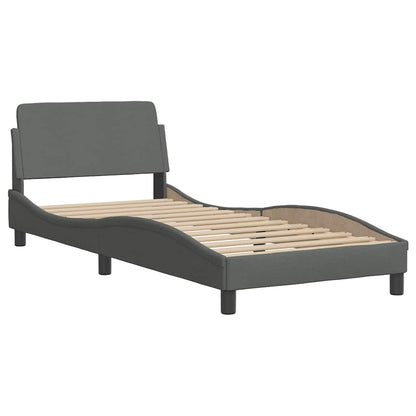 vidaXL Bettgestell ohne Matratze "Hanko" Dunkelgrau 90x190 cm Stoff