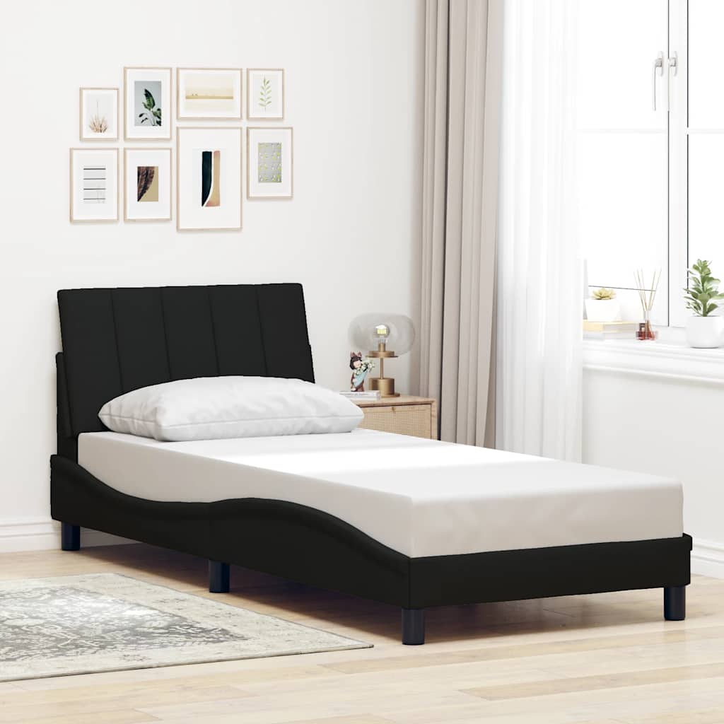 vidaXL Bettgestell ohne Matratze "Hanko" Schwarz 90x190 cm Stoff
