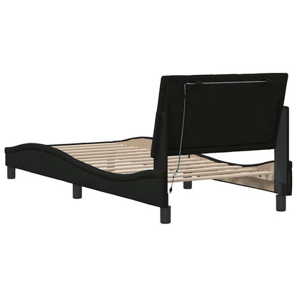 vidaXL Bettgestell ohne Matratze "Hanko" Schwarz 90x190 cm Stoff
