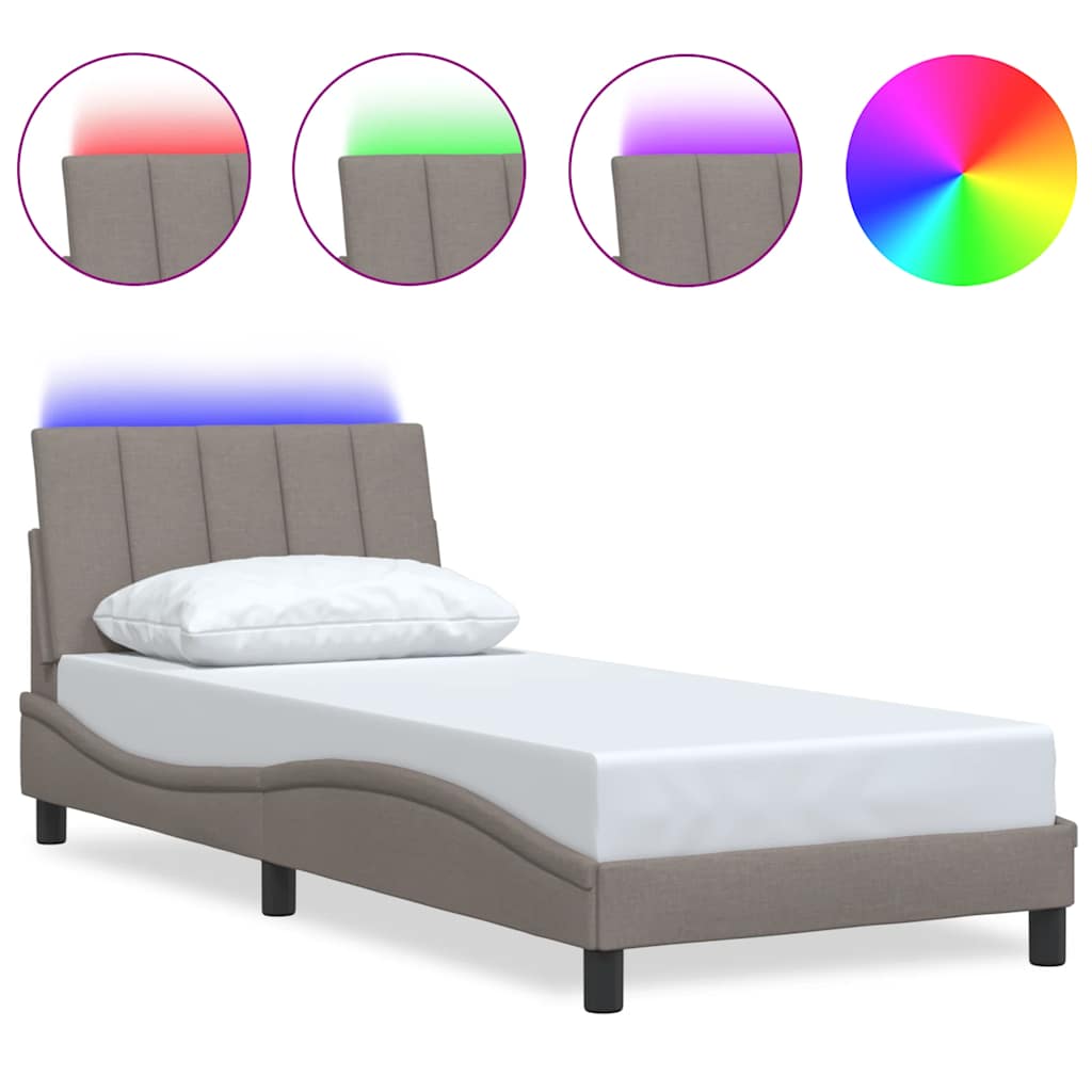 Bettgestell ohne Matratze "Hanko" Taupe 90x190 cm Stoff