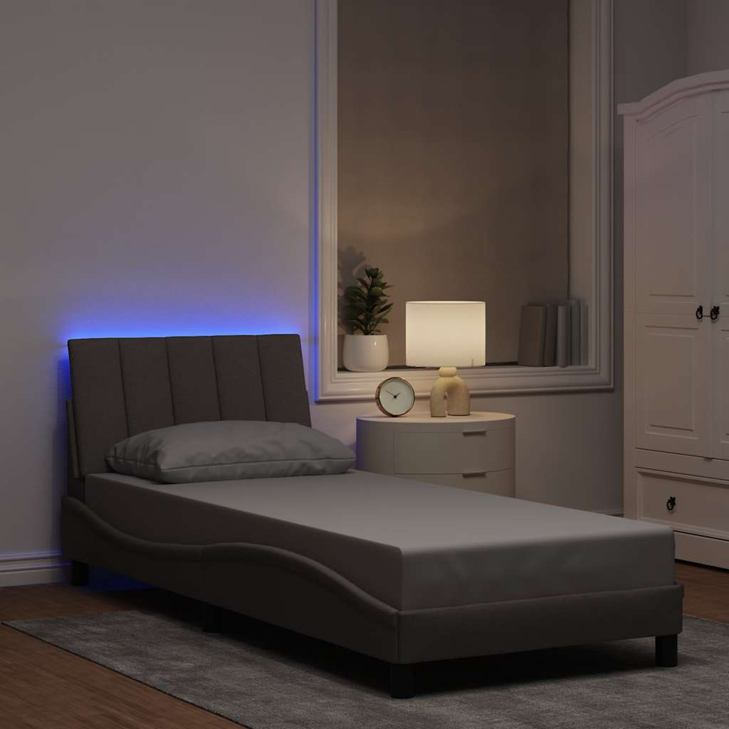 Bettgestell ohne Matratze "Hanko" Taupe 90x190 cm Stoff