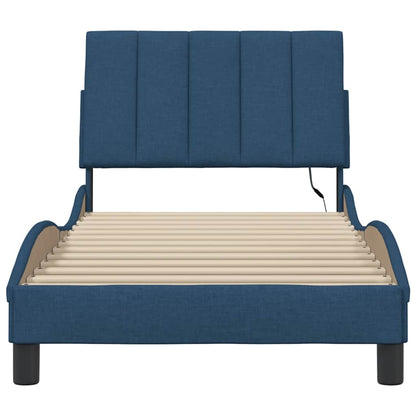 vidaXL Bettgestell ohne Matratze "Hanko" Blau 90x190 cm Stoff