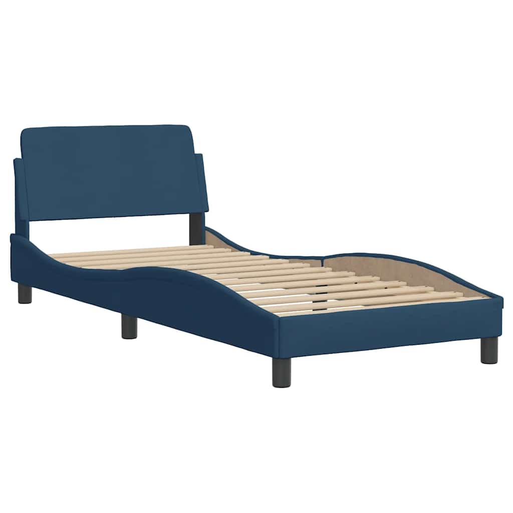 vidaXL Bettgestell ohne Matratze "Hanko" Blau 90x190 cm Stoff