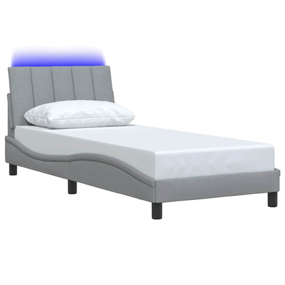 vidaXL Bettgestell ohne Matratze "Hanko" Hellgrau 90x200 cm Stoff