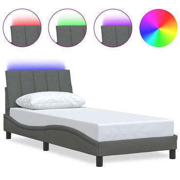 vidaXL Bettgestell ohne Matratze "Hanko" Dunkelgrau 90x200 cm Stoff