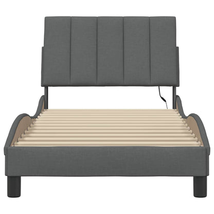 vidaXL Bettgestell ohne Matratze "Hanko" Dunkelgrau 90x200 cm Stoff