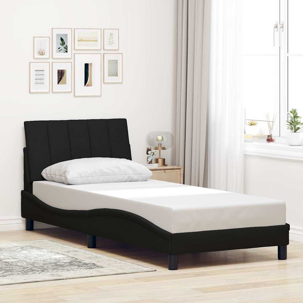 vidaXL Bettgestell ohne Matratze "Hanko" Schwarz 90x200 cm Stoff
