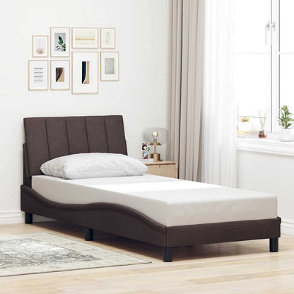vidaXL Bettgestell ohne Matratze "Hanko" Dunkelbraun 90x200 cm Stoff