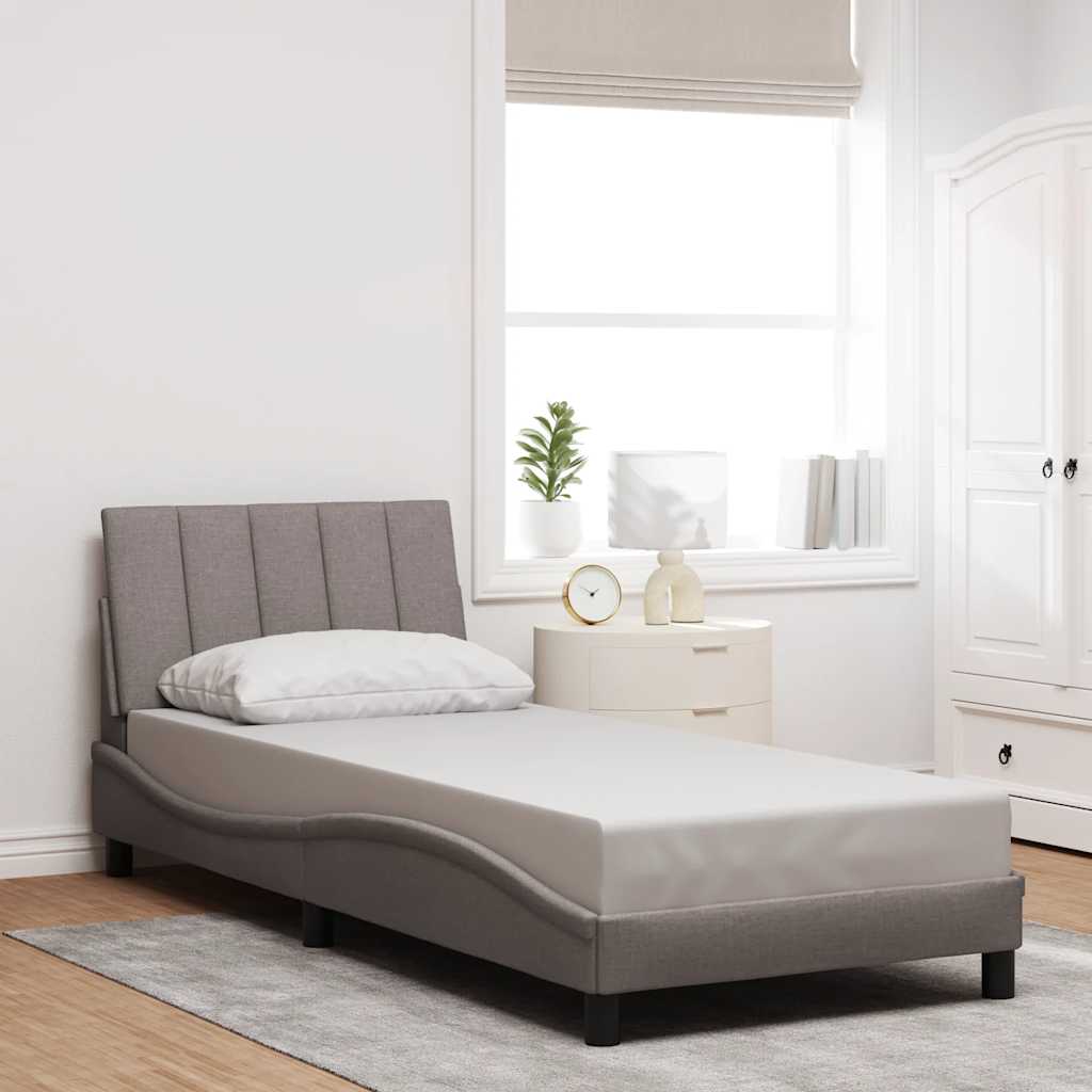 vidaXL Bettgestell ohne Matratze "Hanko" Taupe 90x200 cm Stoff