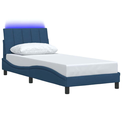 vidaXL Bettgestell ohne Matratze "Hanko" Blau 90x200 cm Stoff