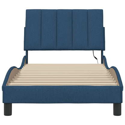 vidaXL Bettgestell ohne Matratze "Hanko" Blau 90x200 cm Stoff