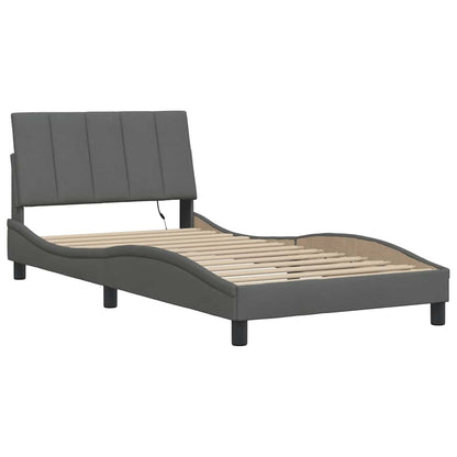 vidaXL Bettgestell ohne Matratze "Hanko" Dunkelgrau 100x200 cm Stoff