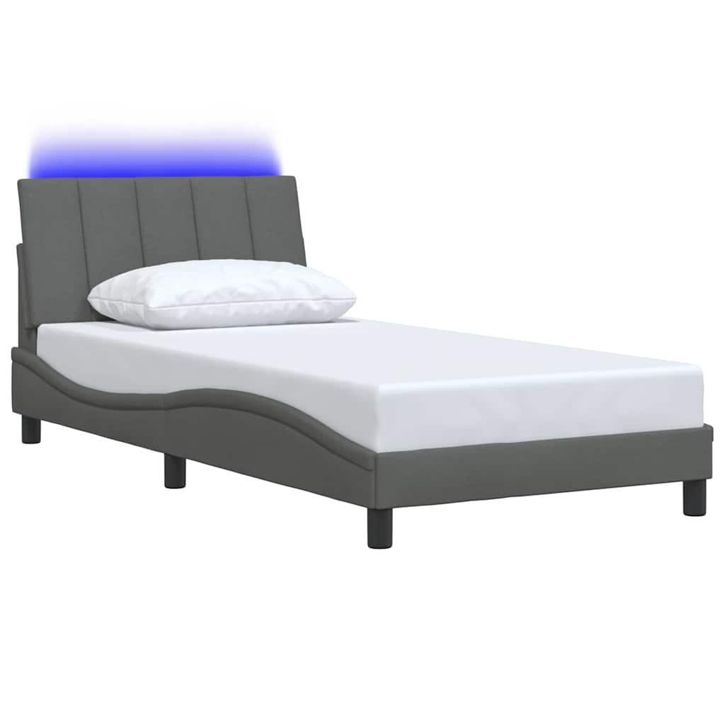 vidaXL Bettgestell ohne Matratze "Hanko" Dunkelgrau 100x200 cm Stoff