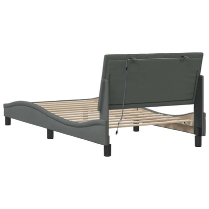 vidaXL Bettgestell ohne Matratze "Hanko" Dunkelgrau 100x200 cm Stoff