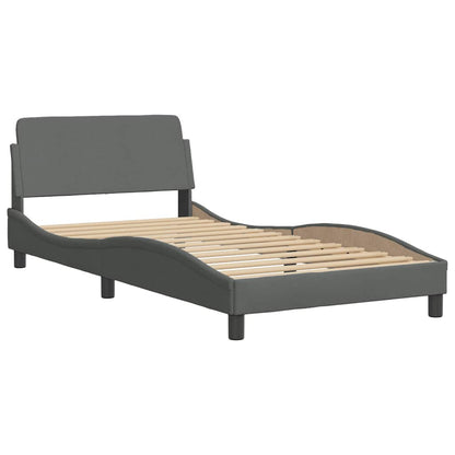 vidaXL Bettgestell ohne Matratze "Hanko" Dunkelgrau 100x200 cm Stoff