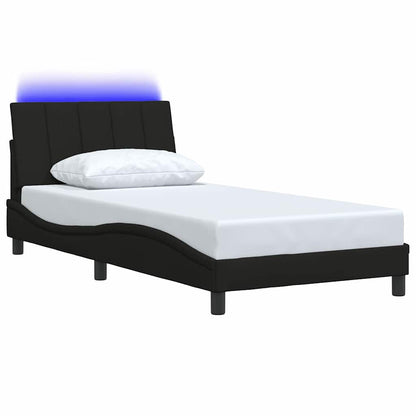 vidaXL Cadre de lit sans matelas "Hanko" Noir 100x200 cm Tissu
