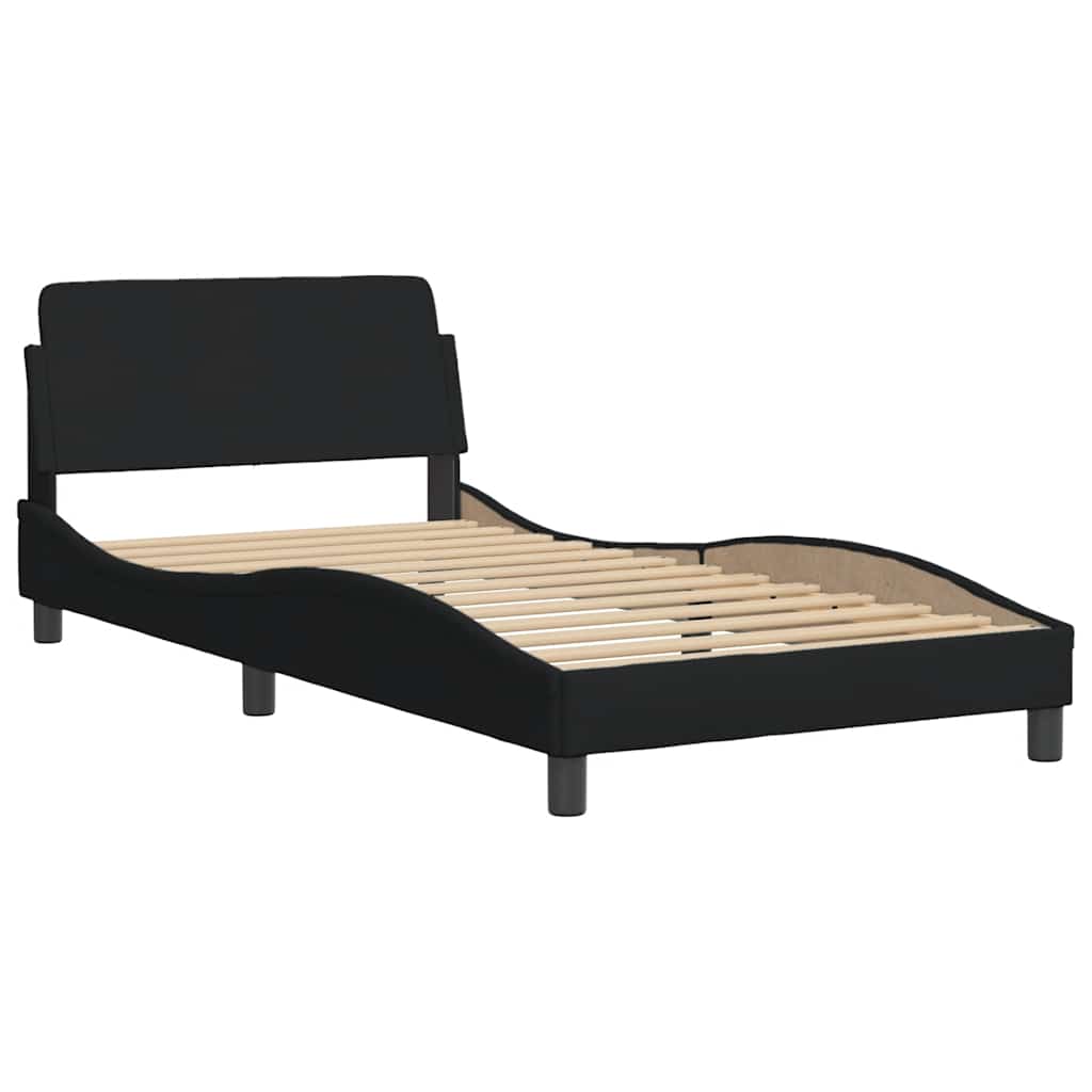 vidaXL Cadre de lit sans matelas "Hanko" Noir 100x200 cm Tissu