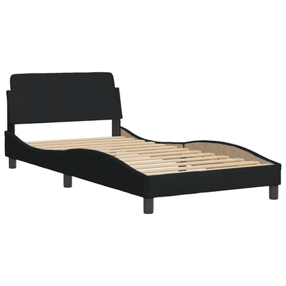 vidaXL Cadre de lit sans matelas "Hanko" Noir 100x200 cm Tissu