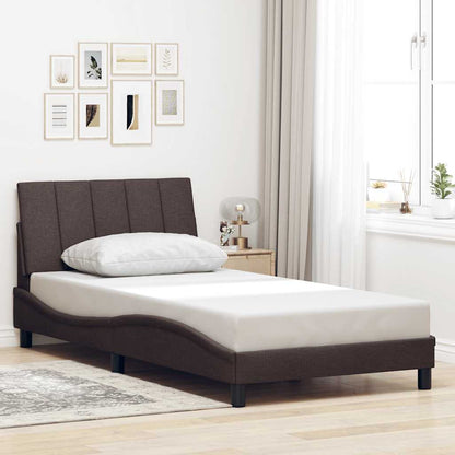 vidaXL Bettgestell ohne Matratze "Hanko" Dunkelbraun 100x200 cm Stoff