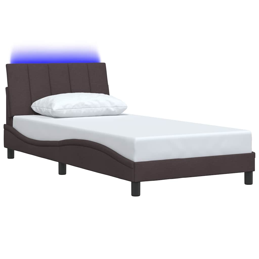 Bettgestell ohne Matratze "Hanko" Dunkelbraun 100x200 cm Stoff