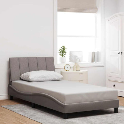 vidaXL Cadre de lit sans matelas « Hanko » Taupe 100x200 cm Tissu