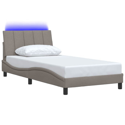 vidaXL Cadre de lit sans matelas « Hanko » Taupe 100x200 cm Tissu