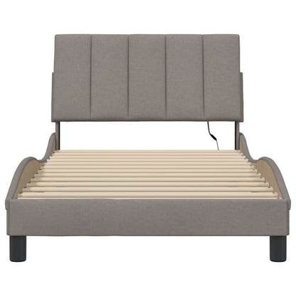 vidaXL Cadre de lit sans matelas « Hanko » Taupe 100x200 cm Tissu