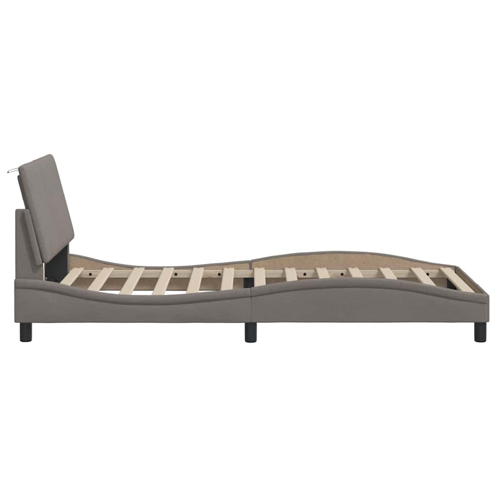 vidaXL Cadre de lit sans matelas « Hanko » Taupe 100x200 cm Tissu
