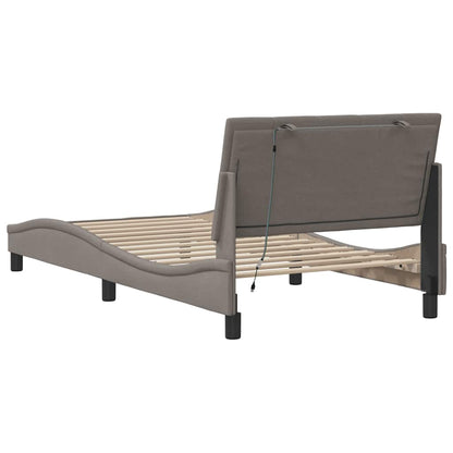 vidaXL Cadre de lit sans matelas « Hanko » Taupe 100x200 cm Tissu