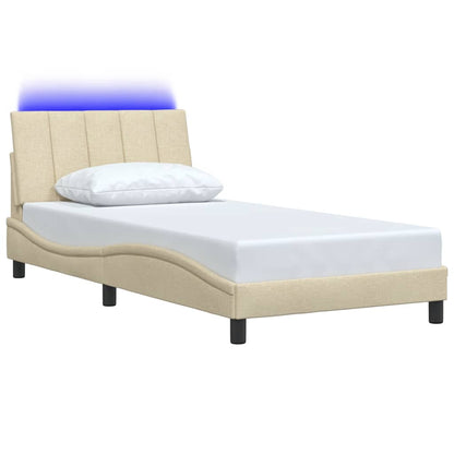 vidaXL Bettgestell ohne Matratze "Hanko" Creme 100x200 cm Stoff