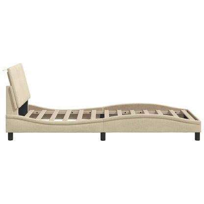 vidaXL Bettgestell ohne Matratze "Hanko" Creme 100x200 cm Stoff