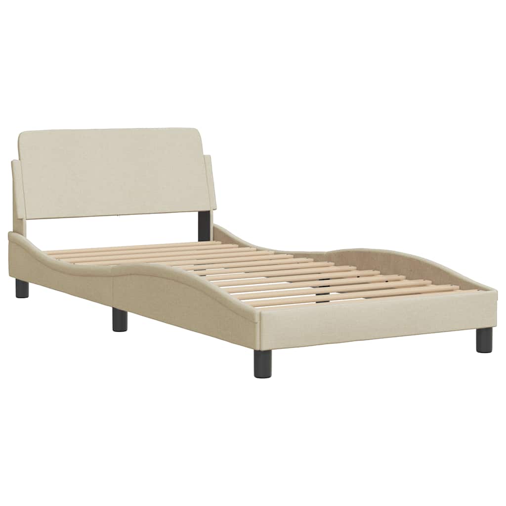 vidaXL Bettgestell ohne Matratze "Hanko" Creme 100x200 cm Stoff